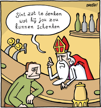 De sint zat te denken...